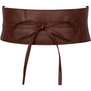 Wide Wrap Around Wristband Belt Coffee Brown